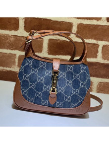 Gucci Jackie 1961 GG Denim Mini Shoulder Bag 637092 Dark Blue 2021