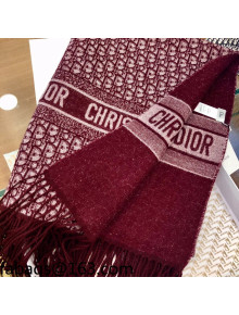 Dior Cashmere Shawl/Blanket 140x180cm Burgundy 2021 110235