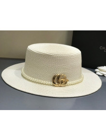 Gucci Straw Wide Brim Hat White G8 2021