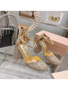 Miu Miu Sequins Pumps 8.5cm Gold 2022 