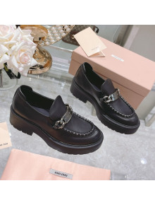 Miu Miu Leather Loafers Black 2022 