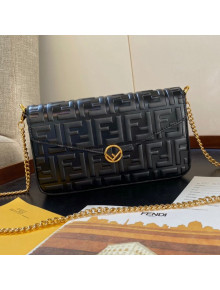 Fendi FF Wallet on Chian WOC with Pouches/Mini Bag Black 2019