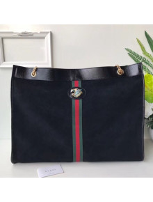 Gucci Suede Rajah Maxi Tote 537218 Black 2018