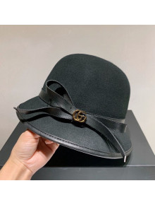 Gucci Wool Bucket Hat with GG Bow Black 2020