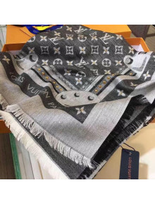 Louis Vuitton Studde Denim Monogram Scarf 140x140cm Grey 