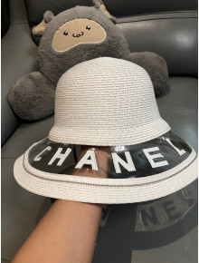 Chanel Straw Bucket Hat White C45 2021