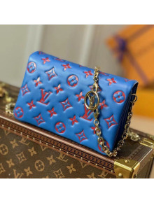 Louis Vuitton Pochette Coussin Chain Mini Bag in Monogram Leather M80743 Blue/Red 2021