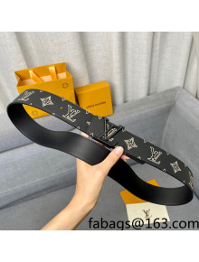 Louis Vuitton Shape Reversible Calfskin Belt 40mm with LV Buckle All Black 2021