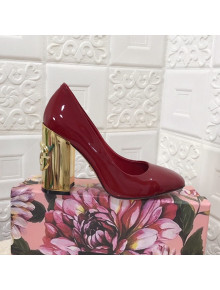 Dolce & Gabbana DG Patent Leather Pumps 6.5/10.5cm Red/Gold 2021 111339