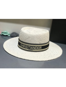 Dior Straw Wide Brim Hat White D07 2021