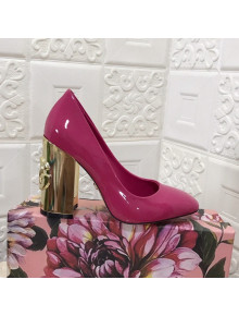 Dolce & Gabbana DG Patent Leather Pumps 6.5/10.5cm Hot Pink/Gold 2021 111341