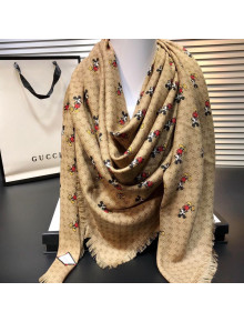 Gucci Disney x Gucci Mickey Mouse Cashmere Scarf 140x140cm Beige 2020