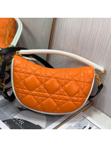 Dior Medium Vibe Hobo Bag in Orange Cannage Lambskin M8022 2022