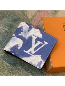 Louis Vuitton Multiple Wallet in Monogram Watercolor Blue Canvas M80458 2021