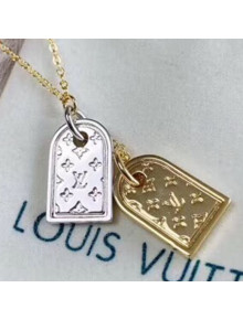 Louis Vuitton Silver and Gold Tag Necklace 2019