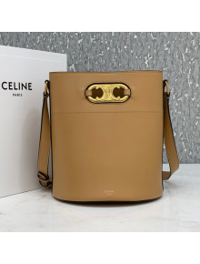 Celine Bucket Maillon Triomphe Bag in Shiny Calfskin Camel Brown 2021