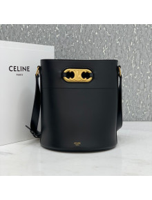 Celine Bucket Maillon Triomphe Bag in Shiny Calfskin Black 2021