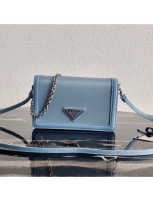 Prada Nylon and Leather Mini Bag 1BP019 Blue 2020