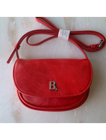 Balenciaga Nappa Calfskin XS Flap B Crossbody Bag Red 2019