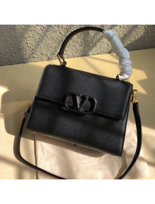 Valentino Small VSLING Grainy Calfskin Top Handle Bag 0530S Black 2019