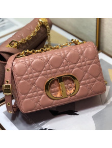 Dior Small Caro Chain Bag in Soft Cannage Calfskin Light Pink 2021