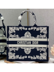 Dior Large Book Tote Bag in Blue and White Cornely-Effect Embroidery M1286 2022 22