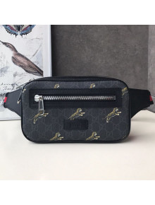 Gucci Bestiary Belt Bag with Tigers Print 474293 Black/Grey 2019