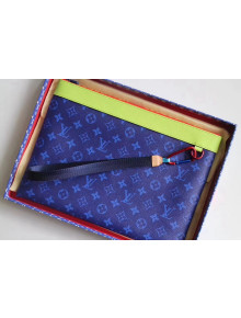 Louis Vuitton Blue Monogram Canvas Rainbow Pochette Apollo Clutch 2018