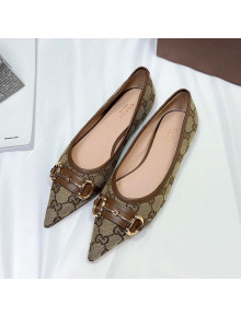 Gucci GG Ballet Flat with Horsebit Coffee Brown 2020