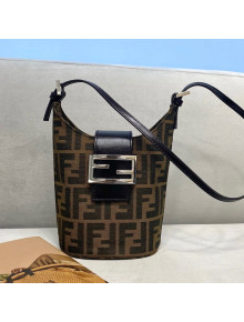 Fendi Vintage FF Canvas Hobo Mini Bag 8322 Brown 2021