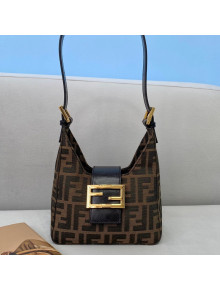 Fendi Vintage FF Canvas Hobo Mini Bag 8317 Brown 2021