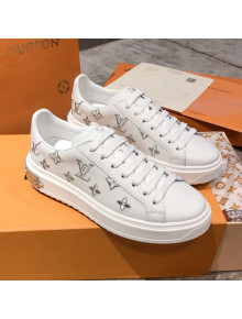 Louis Vuitton Bloom Embroidered Leather Sneaker White/Silver 2019