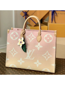 Louis Vuitton Onthego GM Tote Bag in M57641 Gradient Monogram Canvas Light Pink 2021