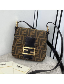 Fendi Vintage FF Canvas Hobo Mini Bag 0153 Brown 2021