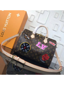 Louis Vuitton Monogram Patches Speedy 30 Bandoulière Bag N40060 2018