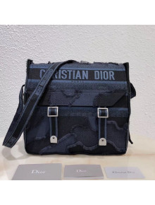 Dior Diorcamp Messenger Bag in Camouflage Embroidered Canvas Bag Blue 2019