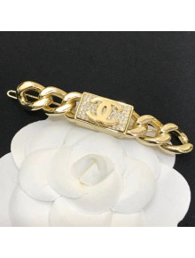 Chanel Crystal CC Hair Clip AB3738 Gold 2020