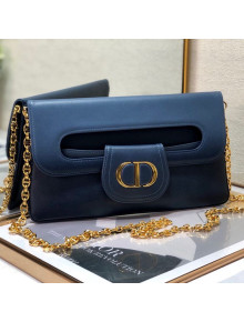 Dior Medium DiorDouble Chain Bag in Indigo Blue Gradient Calfskin 2021