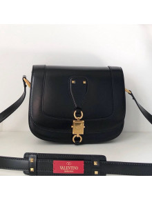 Valentino VLocker Shiny Calfskin Crossbody Bag 1014 Black 2020