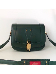 Valentino VLocker Shiny Calfskin Crossbody Bag 1014 Green 2020