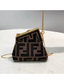 Fendi First Nano Bag Charm in FF Canvas Coffee Brown 2021 80018S