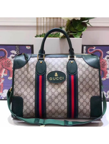 Gucci Soft GG Supreme Duffle Bag With Web 459311 Green 2017