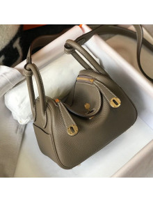 Hermes Lindy Mini Bag 19CM Elephant Grey/Gold 2020 