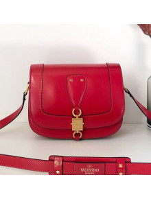 Valentino VLocker Shiny Calfskin Crossbody Bag 1014 Red 2020