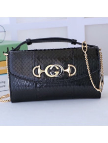 Gucci Zumi Snakeskin Mini Shoulder Bag 564718 Black 2019