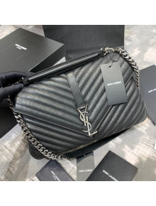 Saint Laurent Classic Large College Monogram Bag 392738 Black/Silver