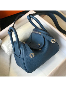 Hermes Lindy Mini Bag 19CM Agate Blue/Silver 2020 