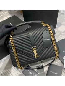 Saint Laurent Classic Large College Monogram Bag 392738 Black/Gold