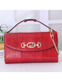 Gucci Zumi Snakeskin Small Shoulder Bag 572375 Red 2019