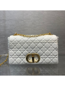 Dior Large Caro Chain Bag in White Soft Cannage Calfskin 2021